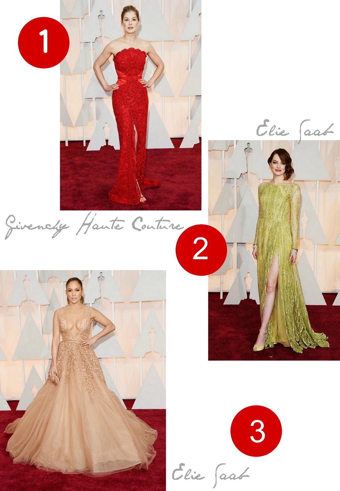 The Oscar goes to... 2015 Rosamund Pike, Emma Stone, Jeniffer Lopez