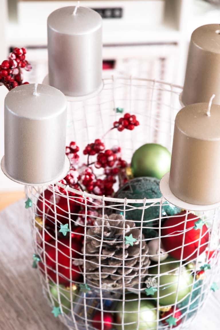 Interior DIY: Moderner Adventskranz im Korb-Style