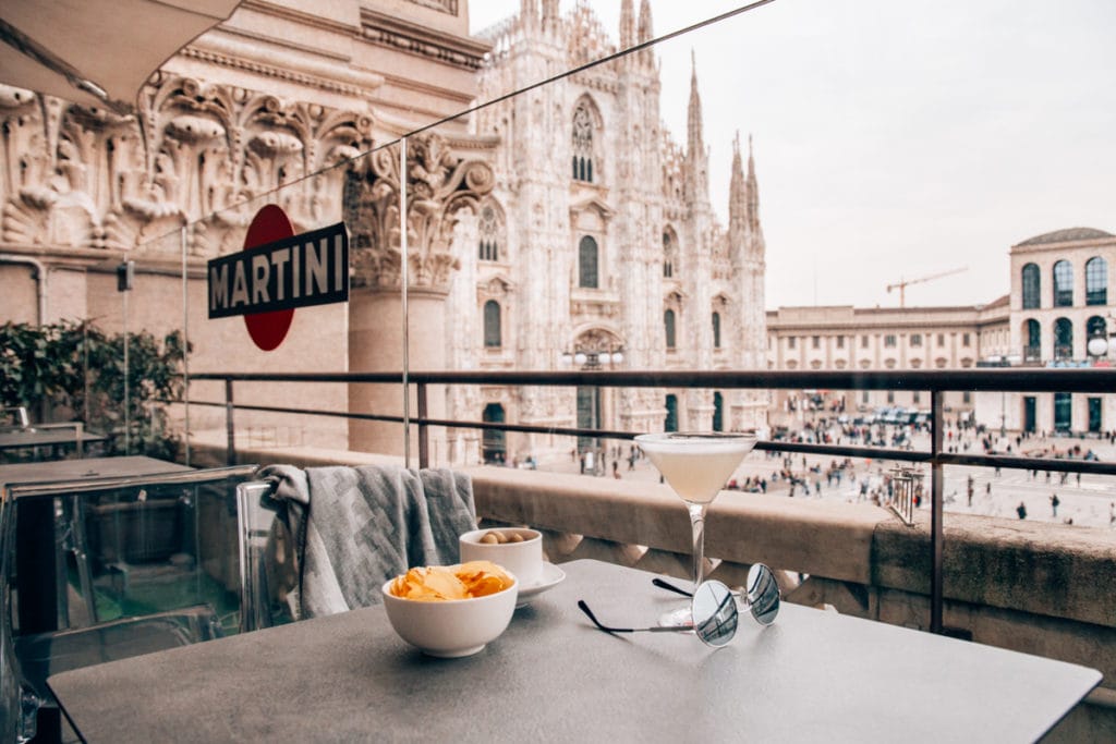 Mailand Food Guide - Restauranttipp Terrasse mit Blick auf den Mailänder Dom